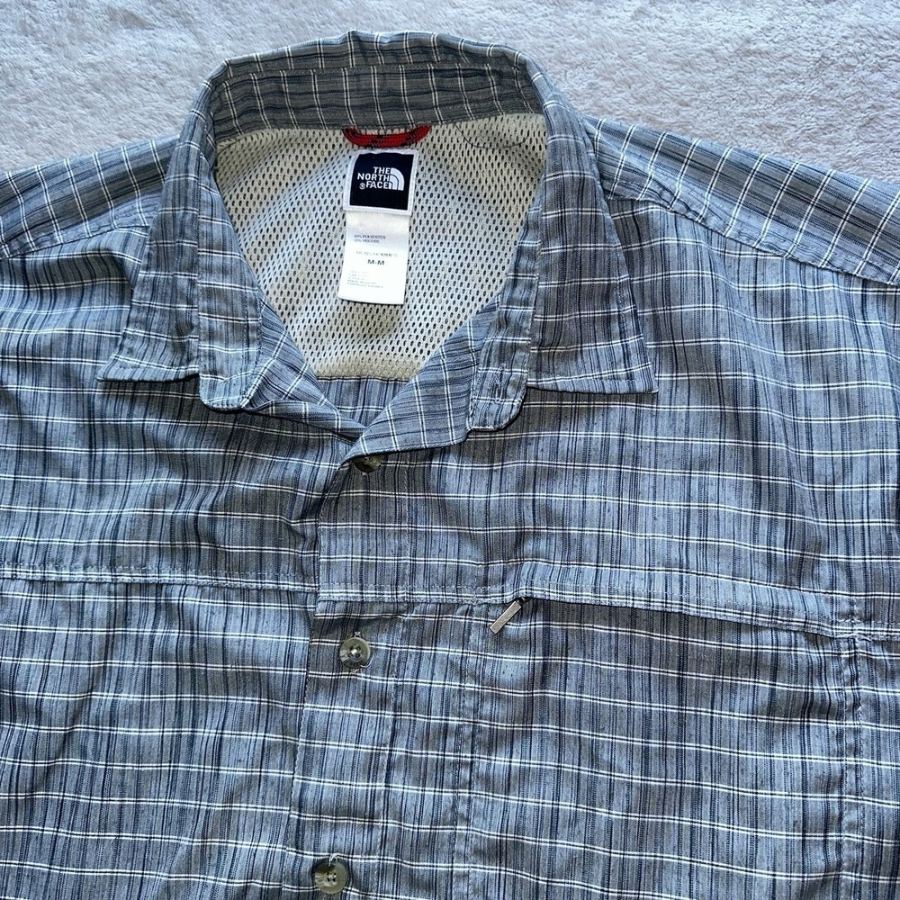 The North Face Shirt Mens Medium Gray Plaid PEI 4310 R Performance Vented SS